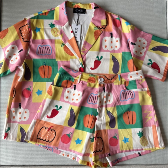 NWT CIDER - Matching Shorts and Button Up Shirt Set - Picture 11 of 11